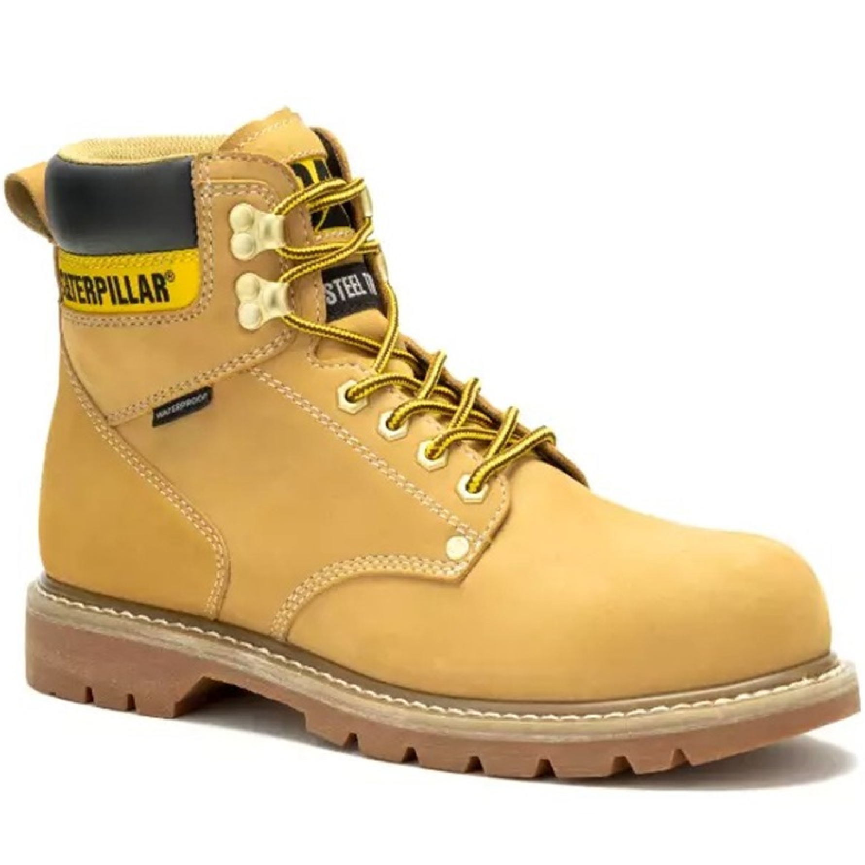 Caterpillar P91659 NEW SECOND SHIFT WATERPROOF Steel Toe Honey Rest Work Boots